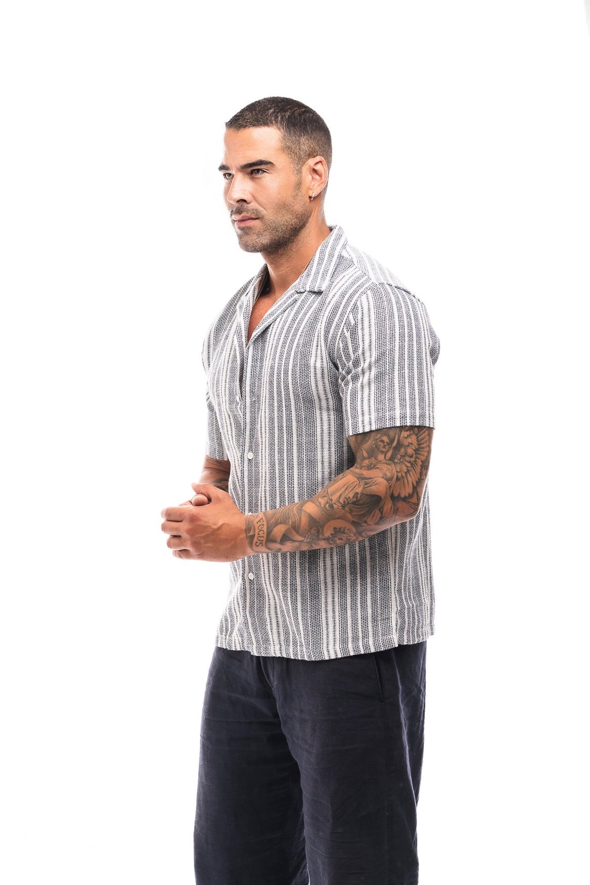 CAMISA RAYAS MARINO