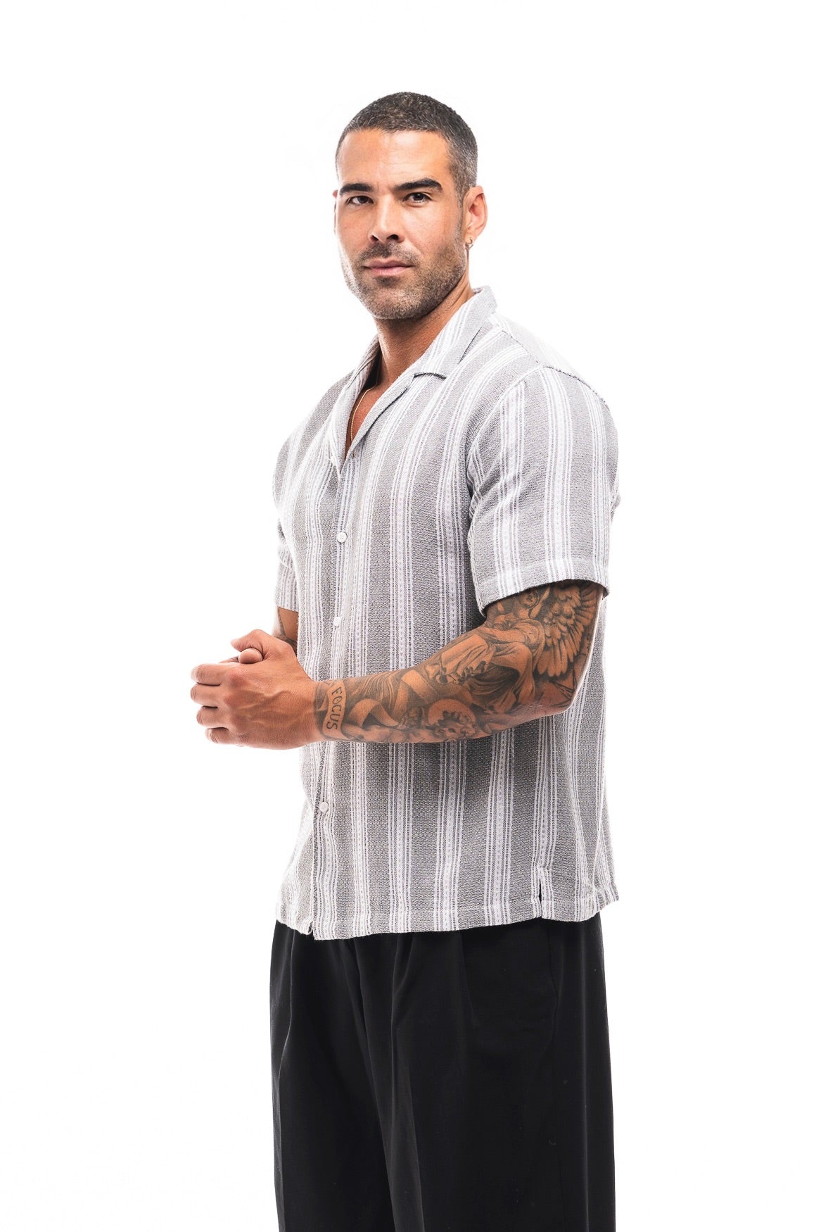 CAMISA RAYAS GRIS