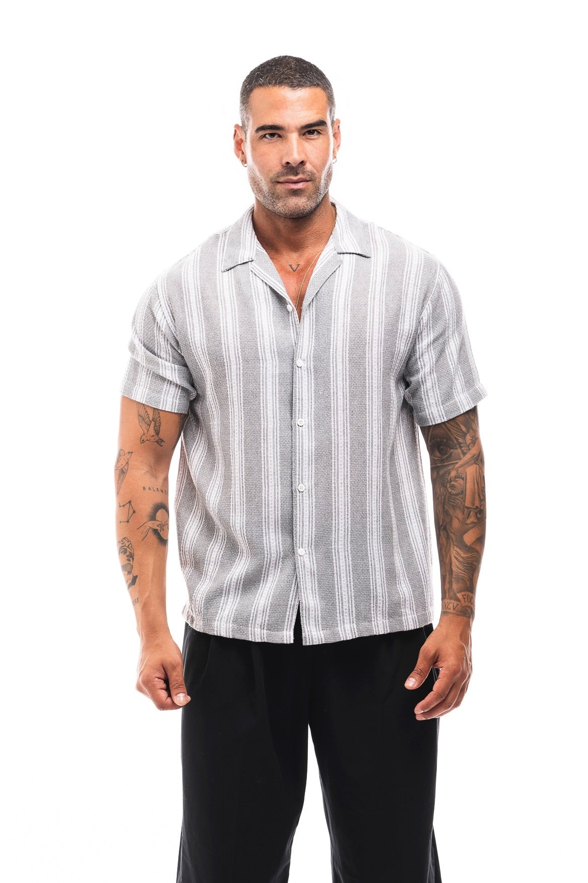 CAMISA RAYAS GRIS