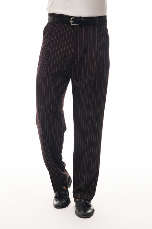 PANTALONI BAGGY A RIGHE GESSATE