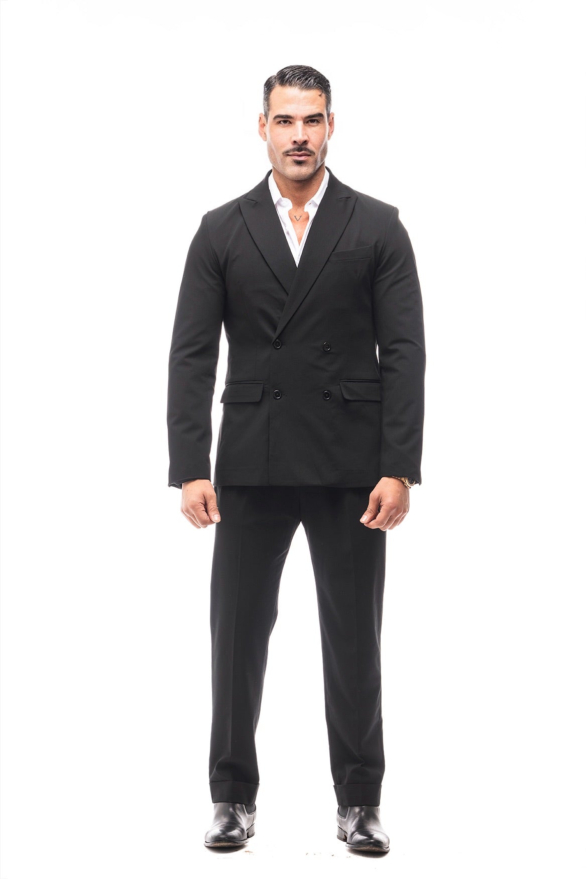 TRAJE CRUZADO NEGRO