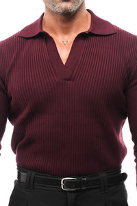 GERIPPTES LANGARM-POLOSHIRT