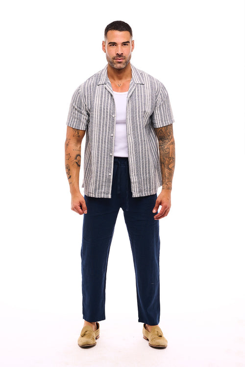 CAMISA RAYAS MARINO