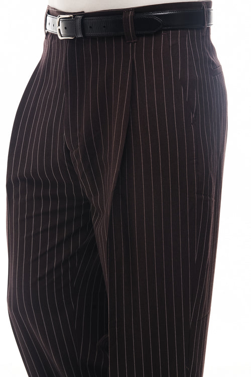 PANTALONI BAGGY A RIGHE GESSATE