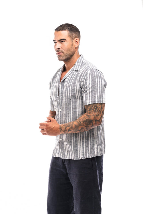 CAMISA RAYAS MARINO