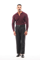 GERIPPTES LANGARM-POLOSHIRT