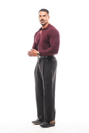 GERIPPTES LANGARM-POLOSHIRT