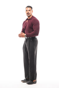 GERIPPTES LANGARM-POLOSHIRT