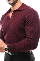 GERIPPTES LANGARM-POLOSHIRT