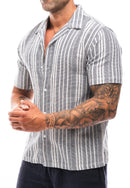 CAMISA RAYAS MARINO