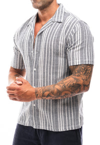 CAMISA RAYAS MARINO