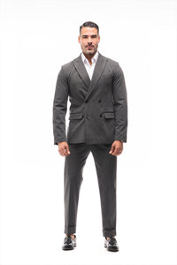 TRAJE CRUZADO GRIS