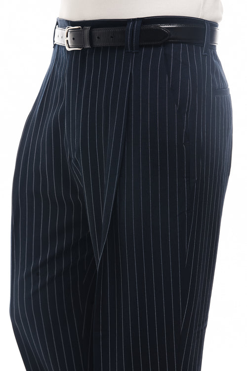 PANTALONI BAGGY A RIGHE GESSATE