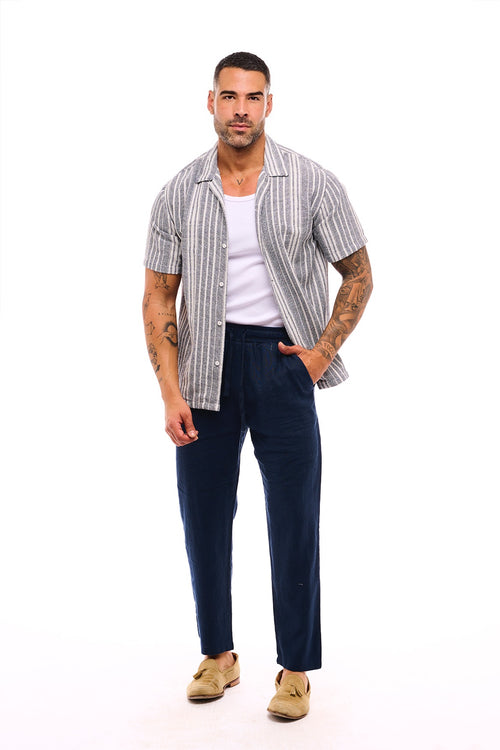 CAMISA RAYAS MARINO