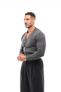 CÁRDIGAN LANA CUELLO PICO